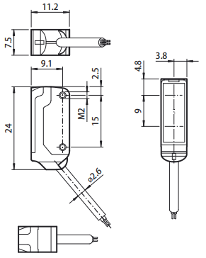 三角測量傳感器外形尺寸 三角測量傳感器外形尺寸